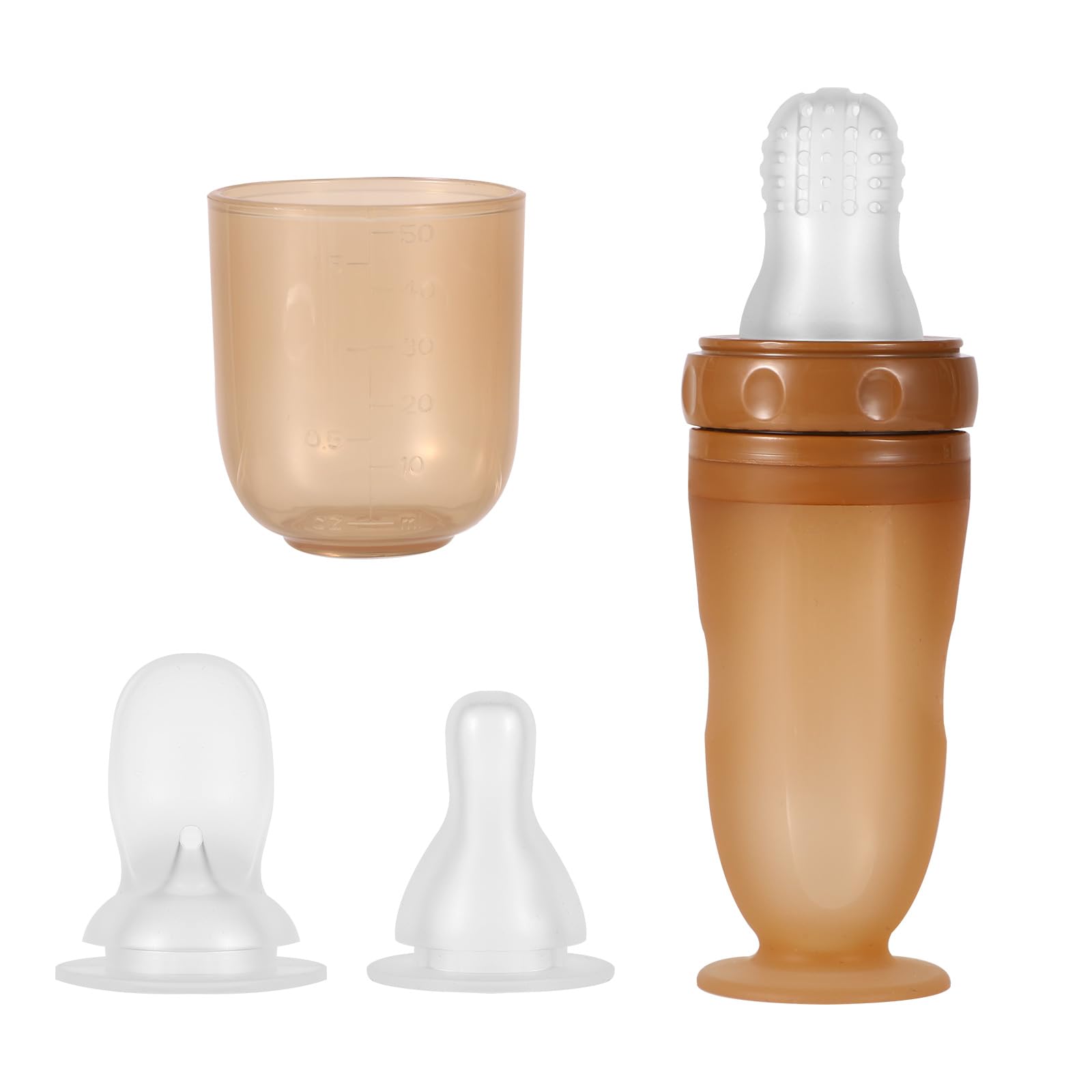 Baby Food Bottle, 3-In-1 Silicone Food Dispensing Squeeze Feeder Multifunctional Baby Milk Bottle Weaning Bottles With Dispensin