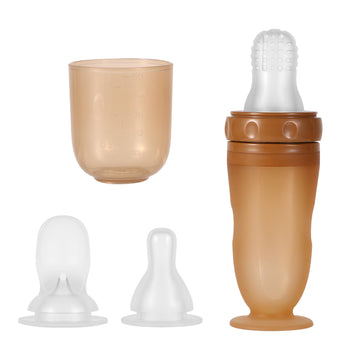 Baby Food Bottle, 3-In-1 Silicone Food Dispensing Squeeze Feeder Multifunctional Baby Milk Bottle Weaning Bottles With Dispensin