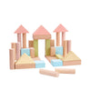 PlanToys 40 Piece Unit Block Building and Construction Block Set (5507) | Pastel Color Collection |Sustainably Made from Rubberw