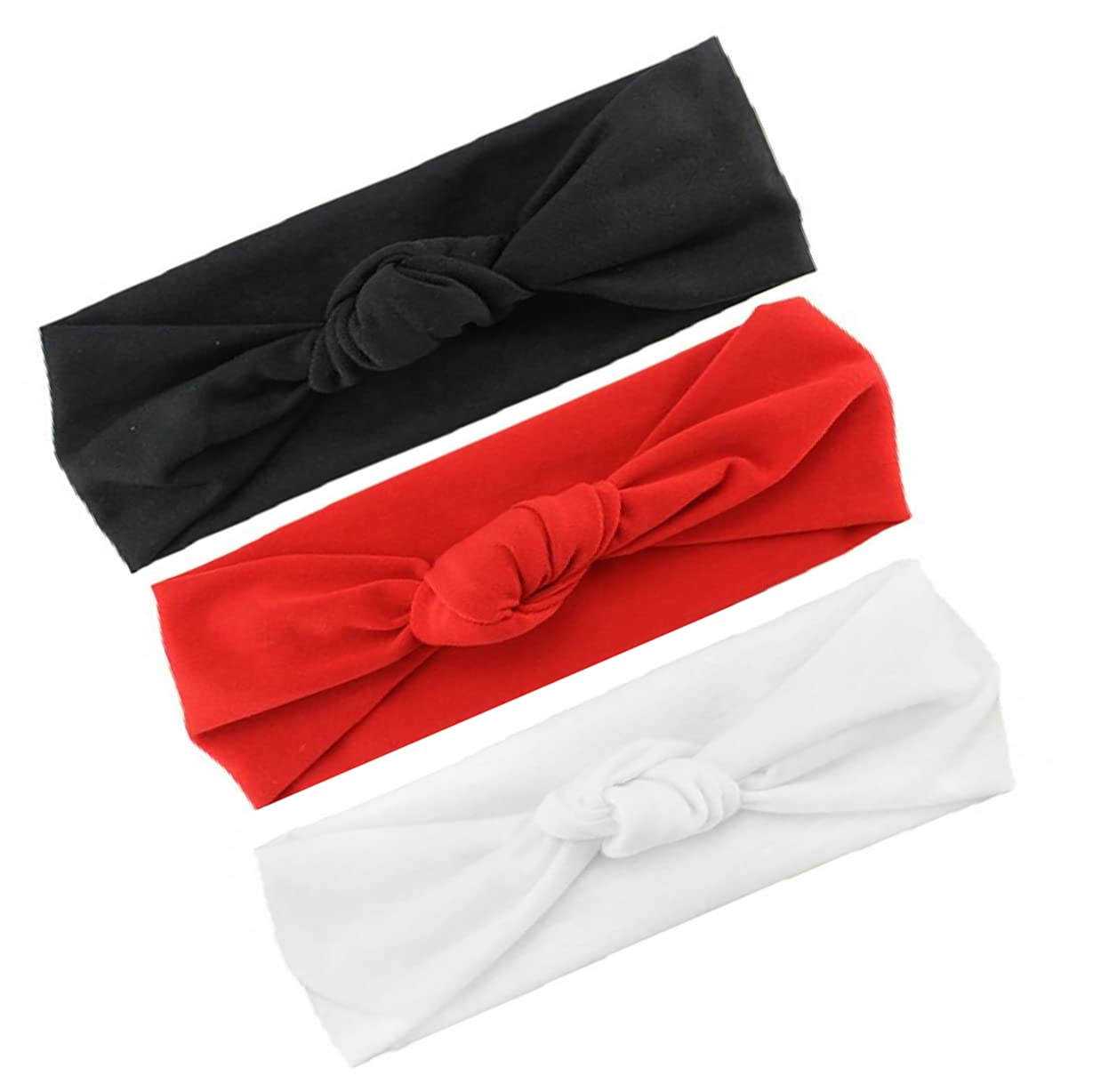 Ayushicreationa Baby Girls Elastic Headband Hair Newborn Toddler Children Accessories Cotton Turban Knotted Hairband Red,White,B
