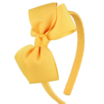 7Rainbows Cute Yellow Gold Bow Headband For Girls Toddlers.