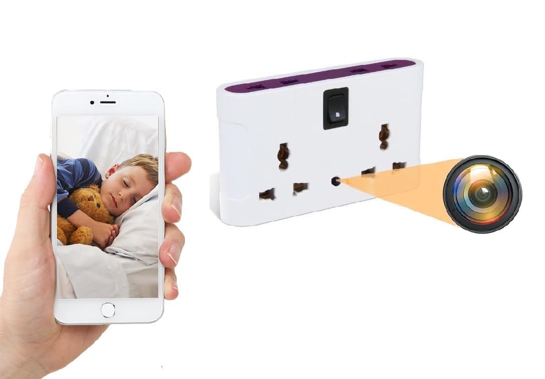 Fredi Hd Plus Wifi 3Pin Socket Camera 1080P Hd | Plug Socket Camera With 32Gb Inbuilt Storage | Live View On Mobile & Pc Via Iw