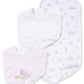 Little Me Baby Girls' 3 Piece Bib And Burp Set, Bunnies, Pink/Multi, One Size