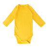 Romperinbox Unisex Solid Baby Bodysuit 0-24 Months (0-3 Months, Yellow Long Sleeve)