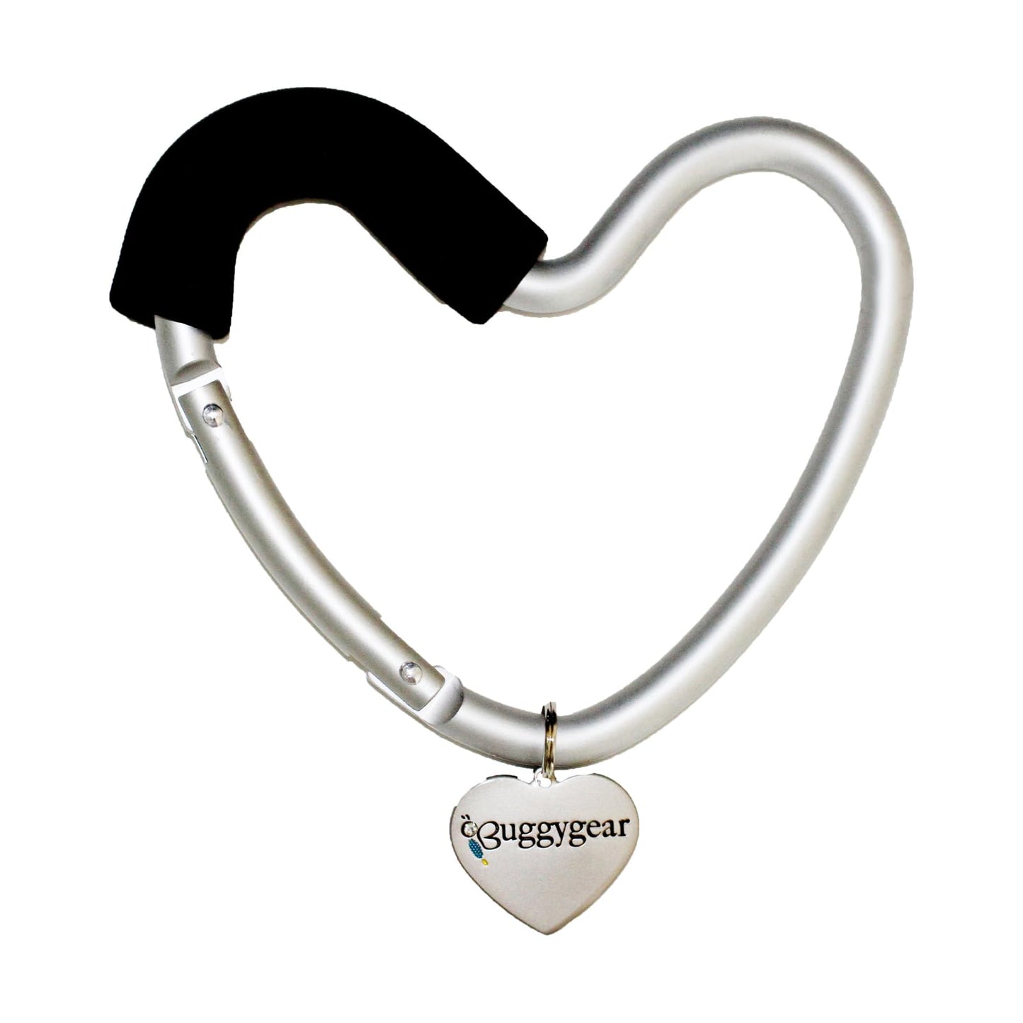 BUGGY HEART HOOK by BUGGYGEAR - The Perfect Way to Carry Your Baby Diaper Bag - Use Buggy Gear Heart Hook on Your Stroller Handl