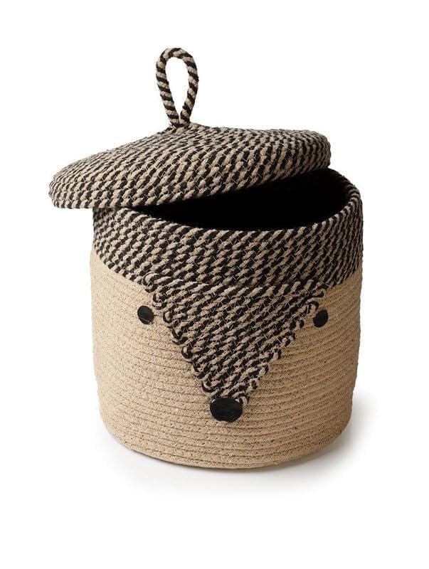AURA NEST Cotton Rope Basket For Baby Diapers | Stuffed Animal Organizer Bin | Soft Fabric Laundry Basket For Bedroom, Closet, O