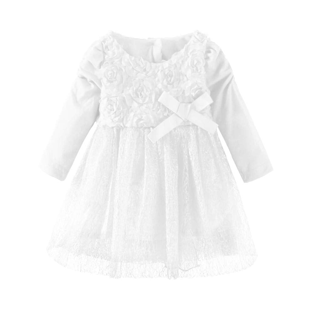 Mud Kingdom Baby Girl Wedding Dress 6 Months White Lace Long Sleeve – Cutebabybu WBBAPB07L2B17MQ