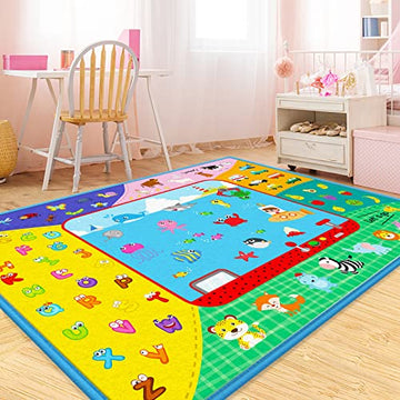 Teytoy X Large Baby Crawling Mat,Baby Cotton Play Mat For Floor,79X58Abc Playmats Tummy Time Mat For Babies Infants Toddlers,Fol