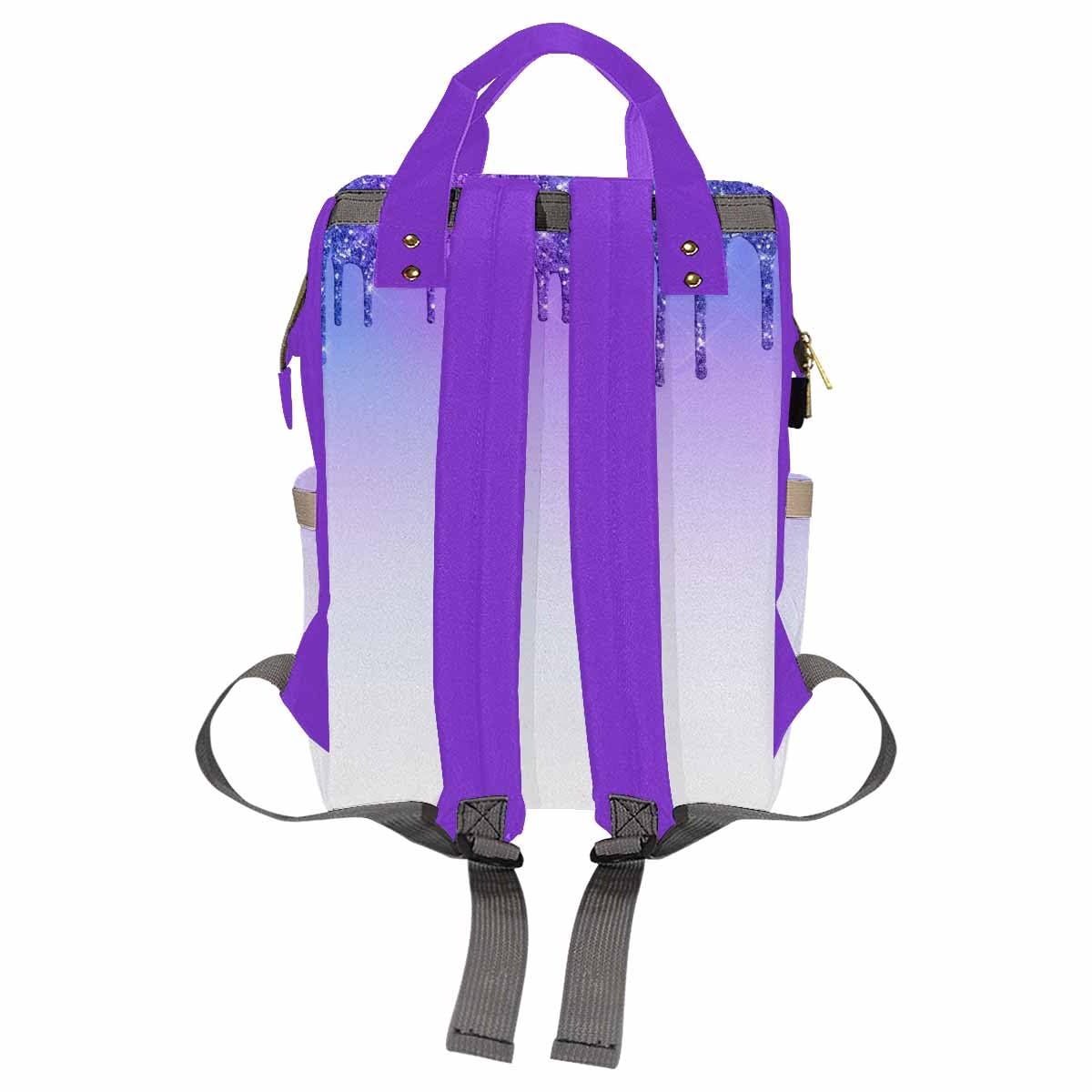 Artsadd Custom Made Diaper Bags For Men Women, Customized Gradient Purple Glitter Diaper Bag Cute Tote Bags Personalized Mommy N