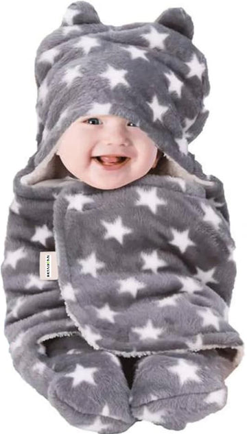 Swissberry Baby Blanket Newborn Pack of Wearable Grey Swaddle Wrapper Pack of 1