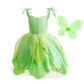 Dressy Daisy Green Fancy Fairy Halloween Costume Birthday Party Dress Up with Butterfly Wings for Little Girls Size 6-8
