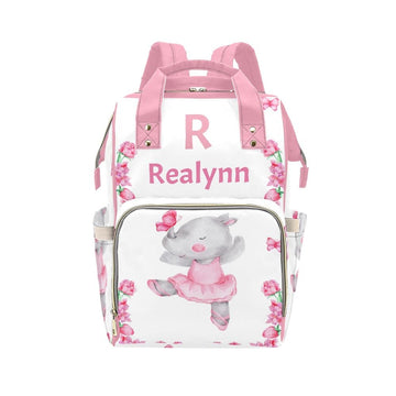 YallLocoMo Custom Diaper Bag Backpack for Girls Boys Kids Cute Rhinoceros Ballerina Gift the Best: Spacious Waterproof Nappy Bag