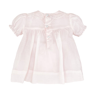 Petit Ami Baby Girls' Fully Smocked Dress With Lace Trim, Newborn, Pink