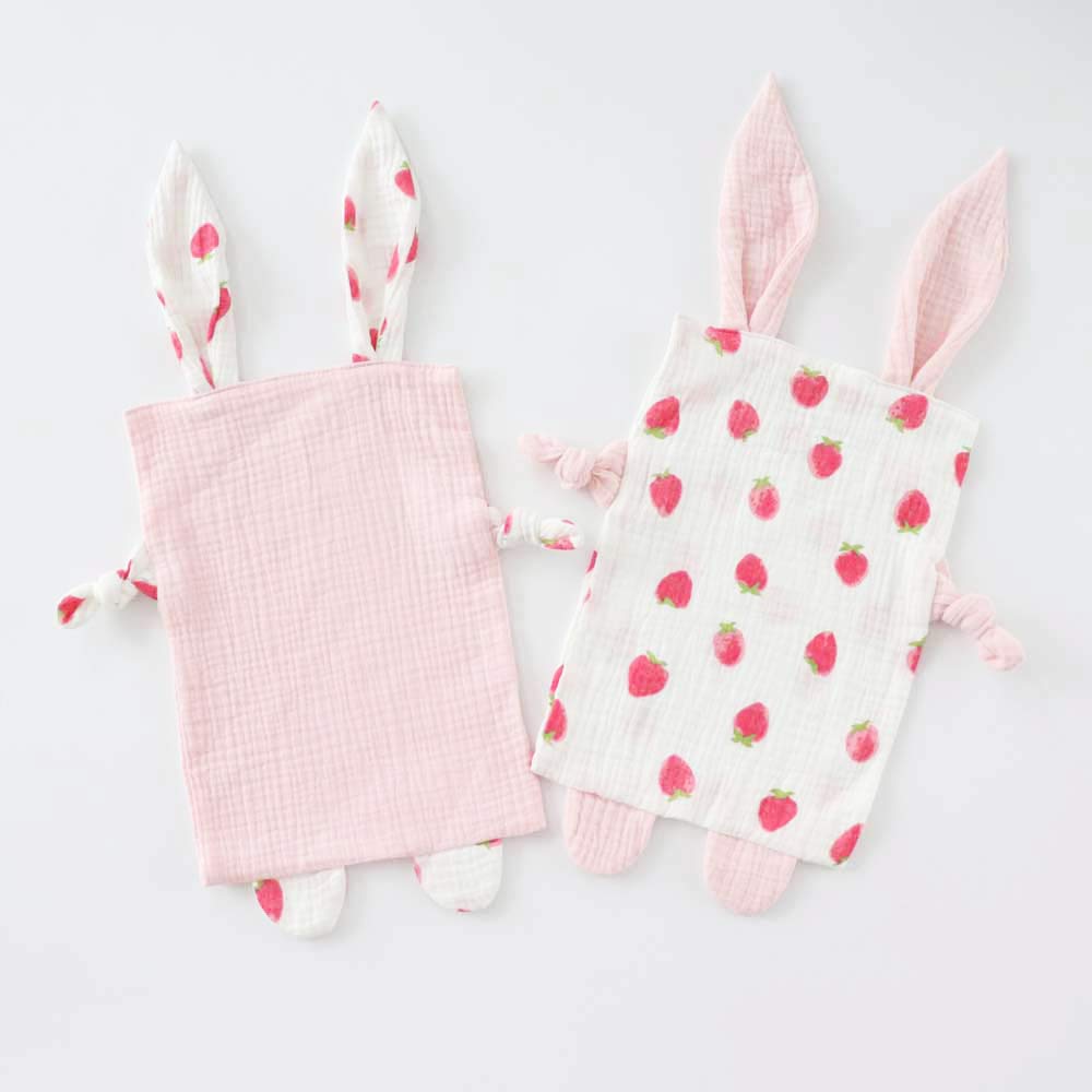 Bunny Security Blanket For Boys And Girls,Cotton Soft Breathable Muslin Soothing Towel Appeasing Toy For Infant,Newborn Gift,2 P