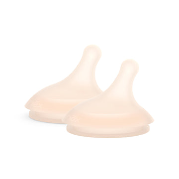 Suavinex Zero.Zero Adaptable Flow Asymmetrical Silicone Nipple, 2 Pack (0M+), Fair