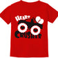 Little Boy Valentines Day Shirt Heart Crusher Monster Truck Graphic Vday Toddler Kids Heart Tops Size 7 Years