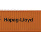 Walthers SceneMaster HO Scale Model of Hapag Lloyd (Orange, Blue) 40 Hi Cube Corrugated Side Container,949-8254