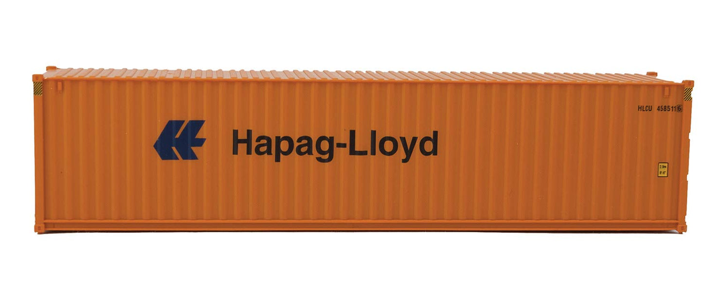 Walthers SceneMaster HO Scale Model of Hapag Lloyd (Orange, Blue) 40 Hi Cube Corrugated Side Container,949-8254