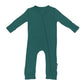 KYTE BABY Soft Bamboo Rayon Rompers, Zipper Closure, 0-24 Months (Newborn, Emerald)