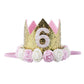 Princess Crown,Baby Crown Tiara Crystal Hat Gold Flower Design Kids First Birthday Gift