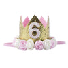 Princess Crown,Baby Crown Tiara Crystal Hat Gold Flower Design Kids First Birthday Gift