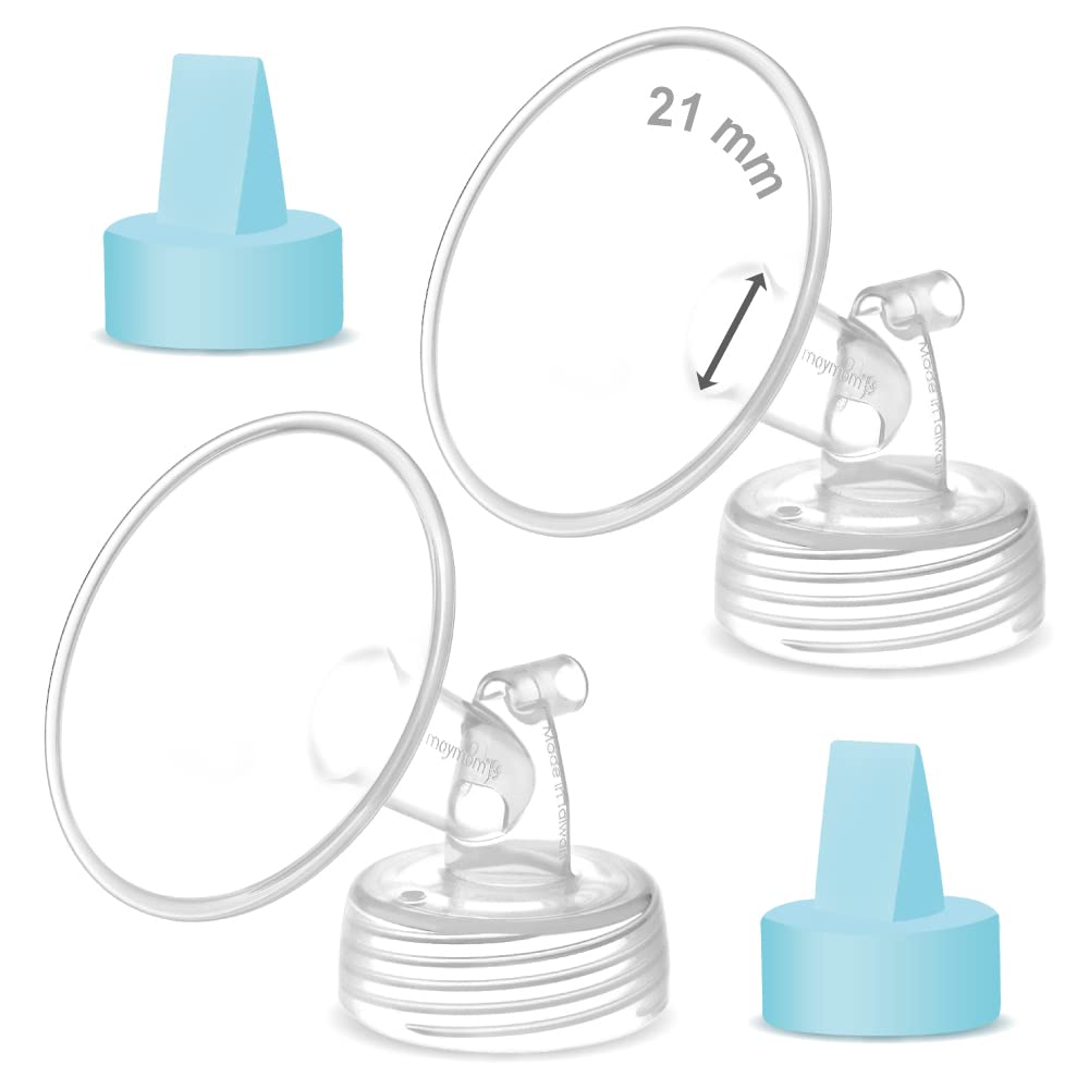Maymom Pump Part Compatible with Spectra Ameda Luna Pumps, Incl Wide-Mouth 21mm Flange Blue Duckbill Valve; Not Original Spectra