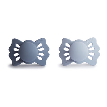 Frigg Lucky Symmetrical Silkysoft Silicone Baby Pacifier | Made In Denmark | Bpa-Free (Slate/Powder Blue, 0-6 Months)