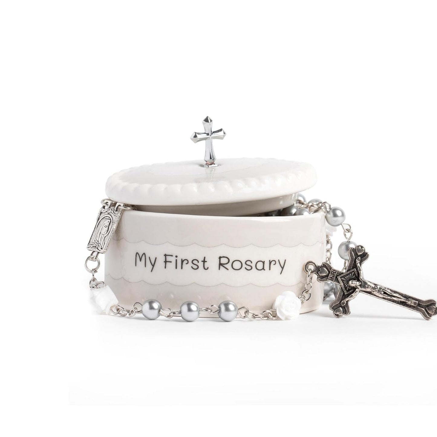 White My First Rosary And Keepsake Box, Blessed Baptism Gifts For Girl Or Boys, Stunning First Communion Gifts For Girls Or Bles