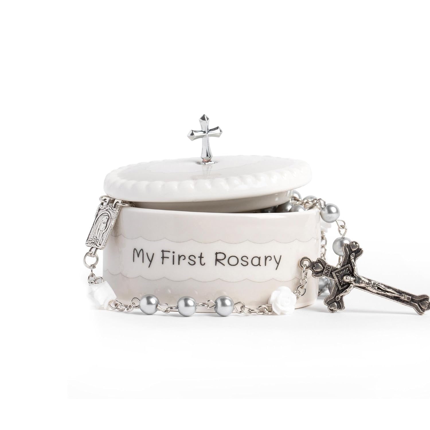 White My First Rosary And Keepsake Box, Blessed Baptism Gifts For Girl Or Boys, Stunning First Communion Gifts For Girls Or Bles