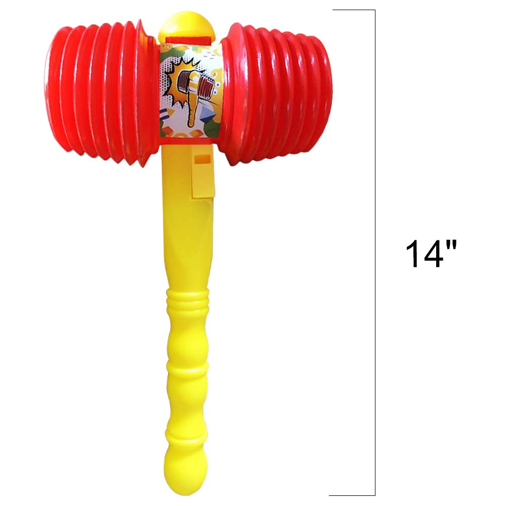 ArtCreativity Giant Squeaky Hammer, Jumbo 14 Inch Kids Squeaking Hammer Pounding Toy, Clown, Carnival, and Circus Birthday Party