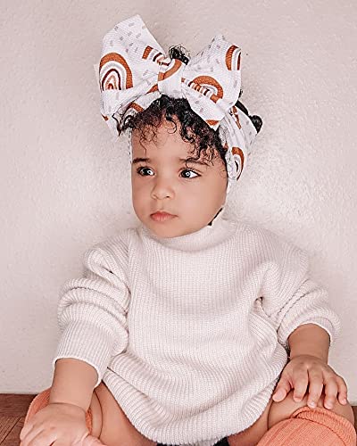 Kidocheese Oversized Baby Headbands With Bows - Elastic Nylon Hairbands, Head Wraps And Hair Accessories For Newborns, Infants,