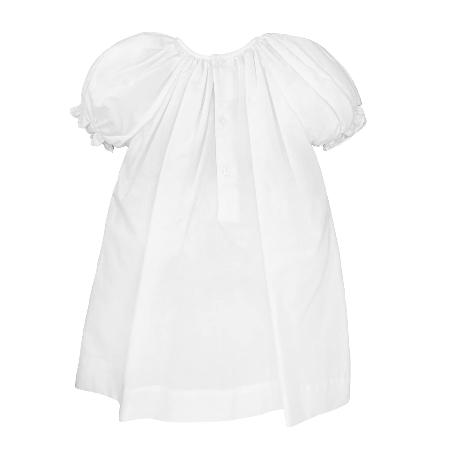Petit Ami Baby Girls' Daydress With Embroidered Hem, Preemie, White