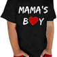 Rrhss Toddler Mama'S Boy Cotton Shirt Baby Valentines Day Tee Black