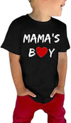 Rrhss Toddler Mama'S Boy Cotton Shirt Baby Valentines Day Tee Black
