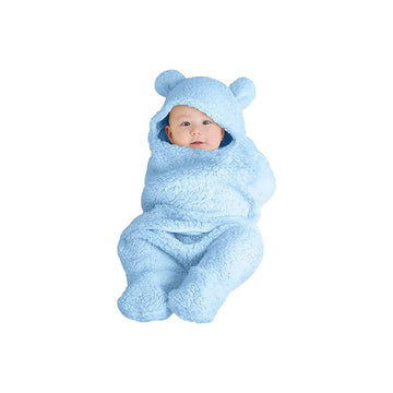 Bumtum 3in1 Hooded Baby Soft Blanket Wrapper| Double Layered Swaddle for New Born Babies(Boys & Girls) 06 Months, TravelFrie