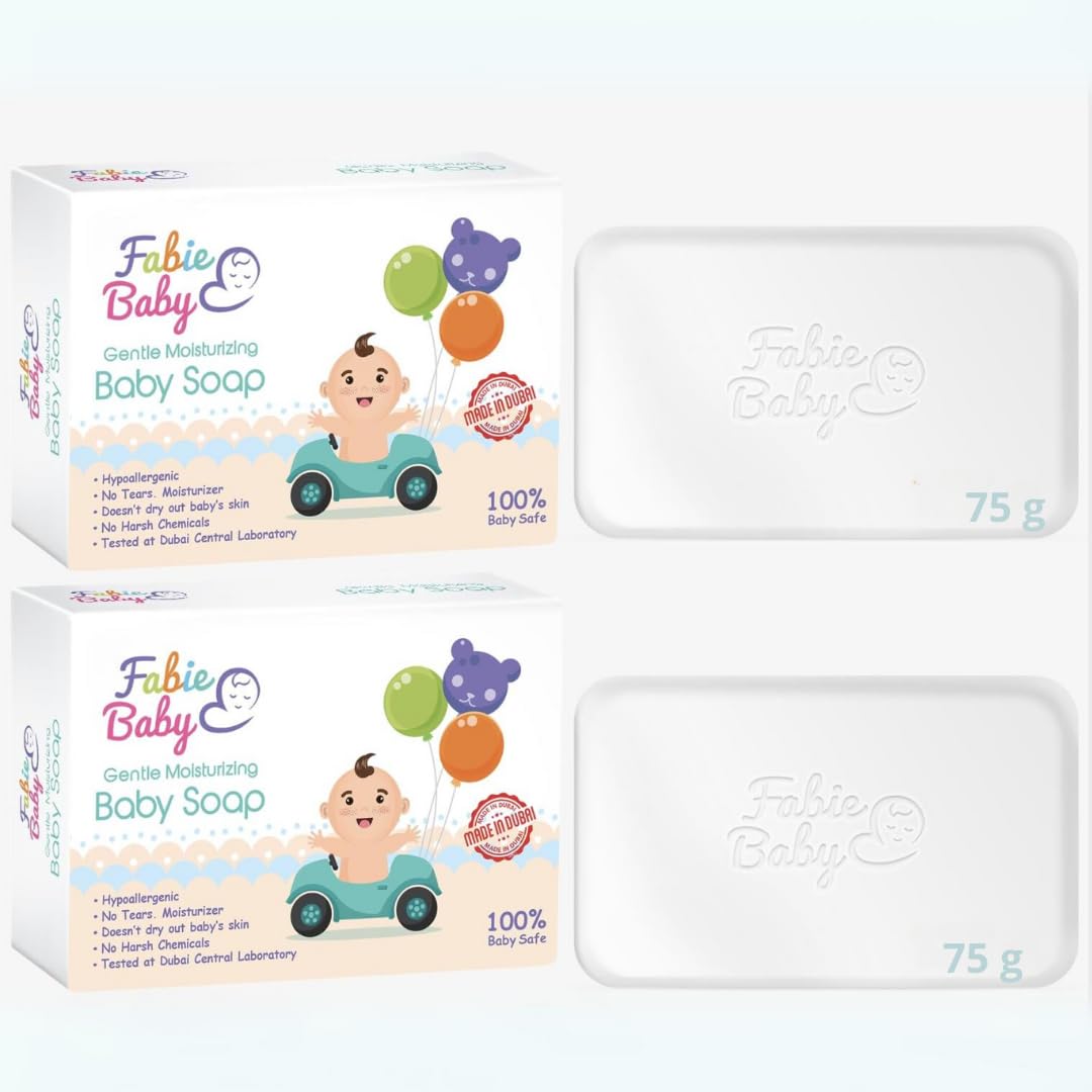 Fabie Baby Gentle Moisturizing Soap Pack Of 2  Soft Skin, Rash Prevention