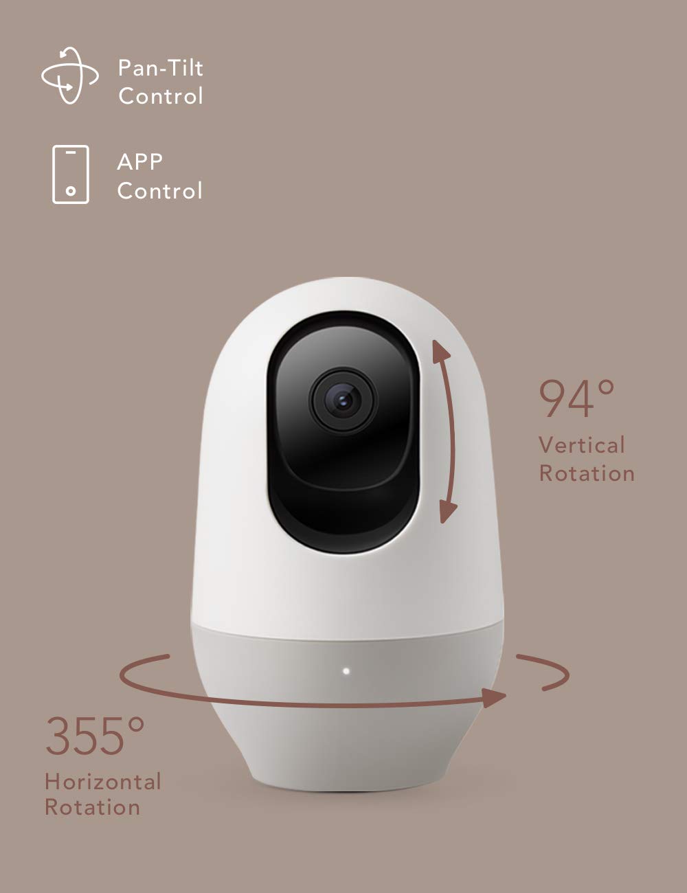 Nooie Baby Monitor, Wifi Pet Camera Indoor, 360-Degree Ip Camera, 1080P Home Security Camera, Motion Tracking, Super Ir Night Vi
