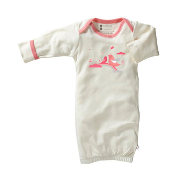 Babysoy Baby Organic Bundler Newborn Gown (0-3 Months, Magpie)
