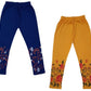 Girls Cotton Printed Capri 3/4th Leggings (Pack of 2) Multicolor85