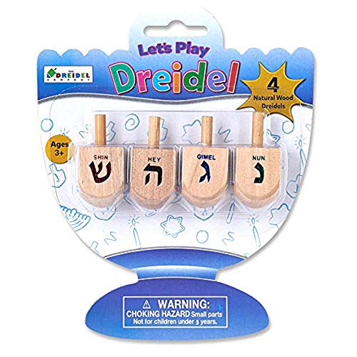 The Dreidel Company Let'S Play Dreidel The Hanukkah Game 4 Natural Wooden Dreidels With Instructions For Chanukah - Instructions