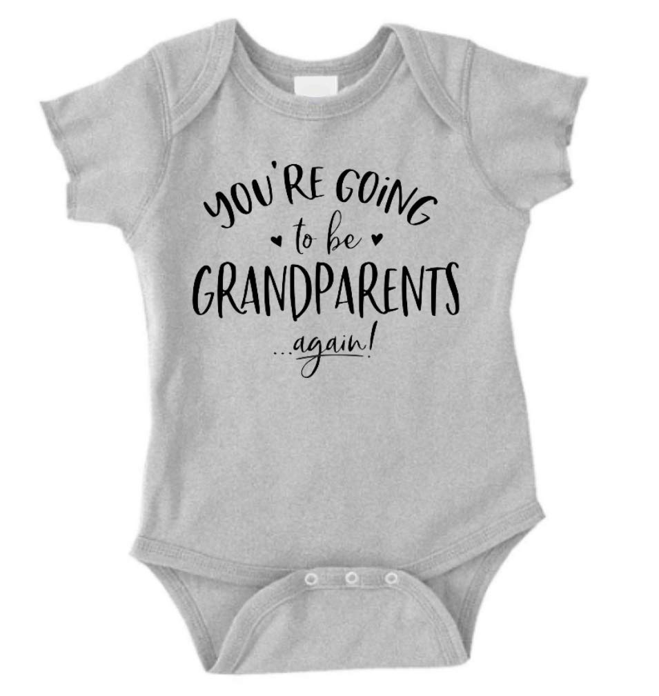 Pregnancy Announcement For Grandparents Size 0-3 Months: Your Going To Be Grandparents Again Baby Announcement For Family Romper