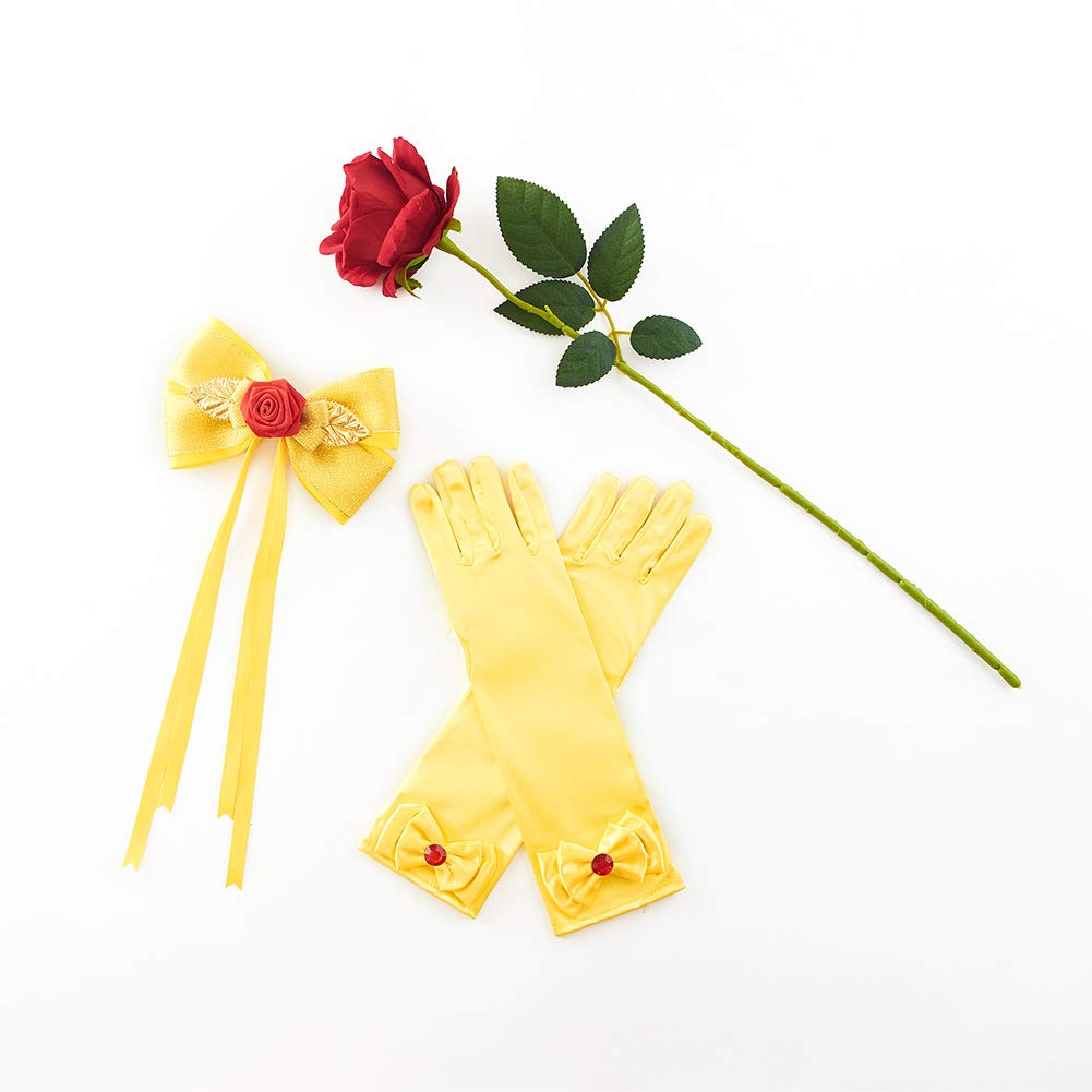 Jiaduo Princess Dress Up Accessories For Girls Women Halloween Costume Big Hair Bow Clips Yellow 6 Inch