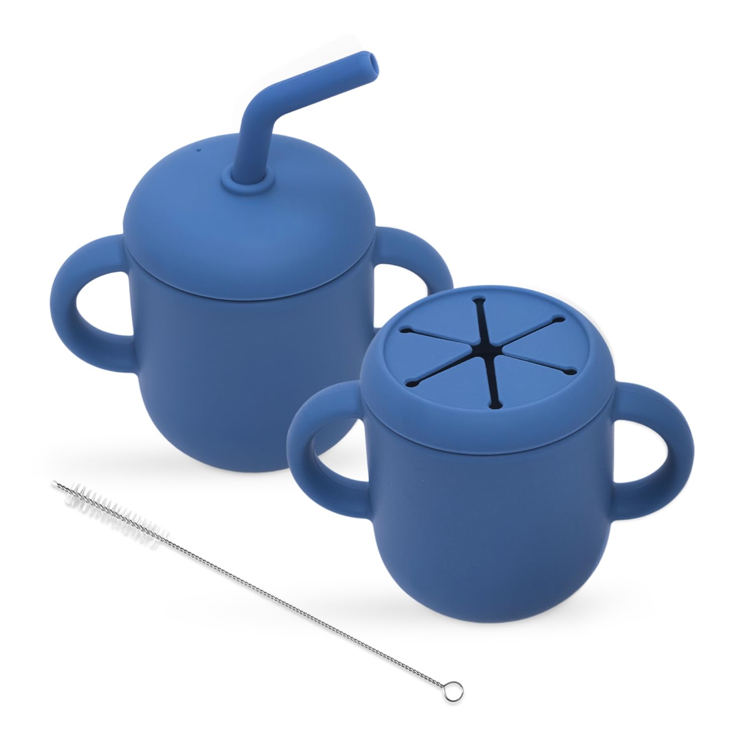 Teo 3-in-1 Baby Sippy & Snack Cup - Spill-Proof Silicone Toddler Cup with Straw & Snack Lid - BPA-Free, Leak-Proof, Dishwasher &