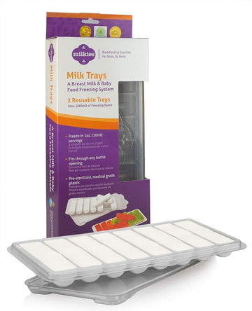 Milkies Fairhaven Health Milk Tray With Lid, Breastmilk Freezer Organization, 1 Ounce Sticks, Set Of 2, Reusable, Bpa And Silico