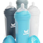 Herobility Double Anti-Colic Baby Bottles - 12 Fl Oz/340Ml - 4-Pack - Multicolor - White, Gray, Iron Blue, Blue
