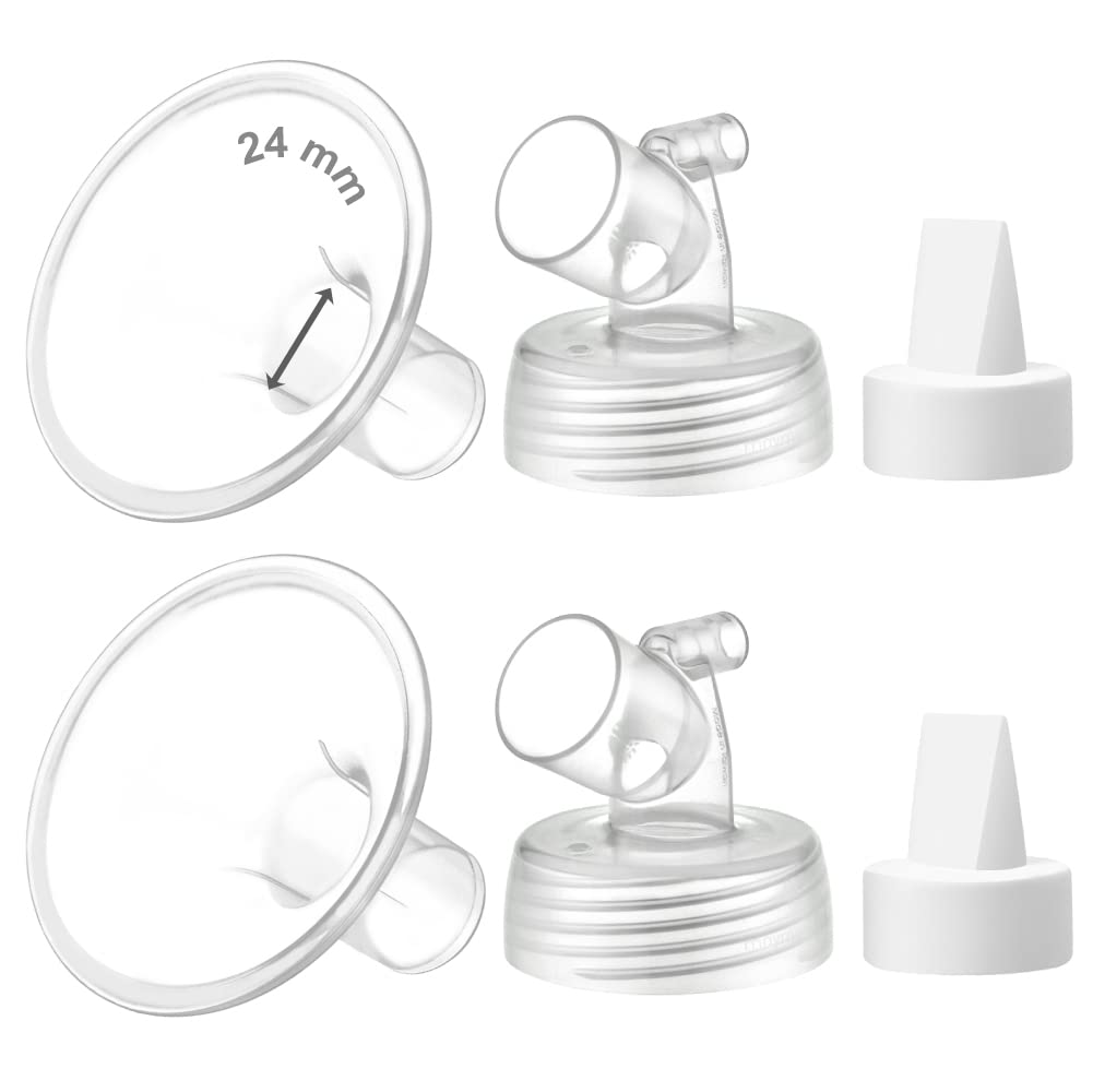 Maymom Myfit Flange Set 24Mm Shield Widemouth Connector Duckbill Compatible W Spectra S2 Spectra S1 Pump Not Original Spectra S2