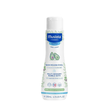 Mustela Baby Multi-Sensory Bubble Bath with Natural Avocado - Biodegradable Formula - 6.76 oz.
