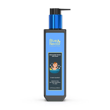 Blue Nectar Baby Wash For Bath With Organic Ghee | Gentle Cleanser Body Wash For Kids | Top To Toe Wash For Baby With Natural Mo