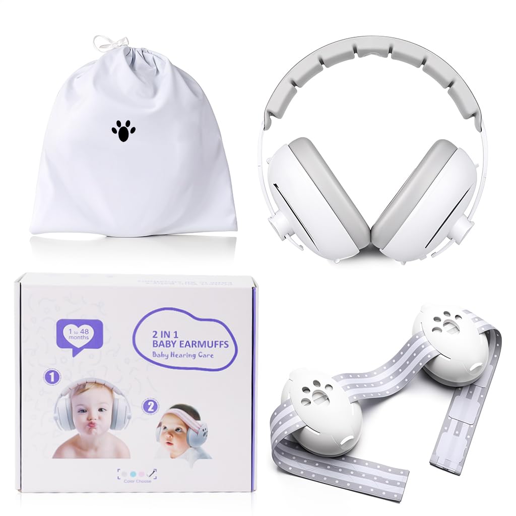Snowie Soft Baby Ear Muffs 2 In 1 Noise Cancellation Ear Muffs With Interchangeable Headbands Adjustable Soft Padded Headband De