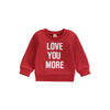 Beqeuewll Baby Boy Girl Valentines Day Outfit Love You More Letter Baby Sweatshirt Long Sleeve Shirt Tops(Love You More-Red, 0-6